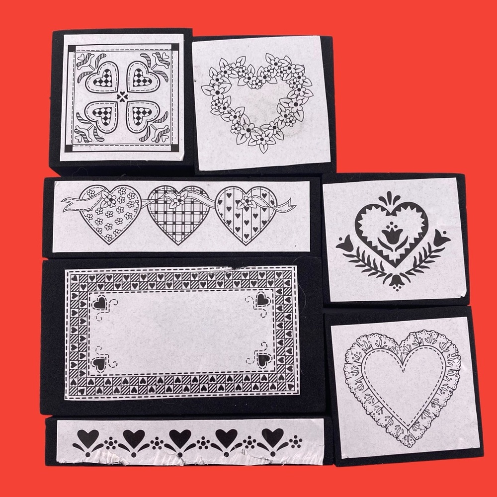 Rubber Stampede Country Hearts Rubber Stamp Set